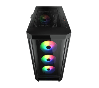 CC-COUGAR Case DUOFACE PRO RGB Tempered Glass MiddlePlus ATX Black (4x120mm ARGB fans preinstalled, 2 Front Panels)