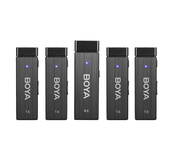 Boya BY-W4 Ultracompact 2.4GHz Four-Channel Wireless Microphone System (4 person vlog)