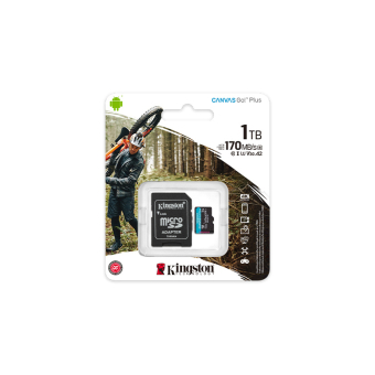 KINGSTON Memory Card MicroSD Canvas Go! Plus SDCG3/1TB, Class 10, SD Adapter