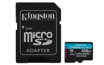 KINGSTON Memory Card MicroSD Canvas Go! Plus SDCG3/256GB, Class 10, SD Adapter