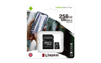 KINGSTON Memory Card MicroSD Canvas Select Plus SDCS2/256GB, Class 10, SD Adapter