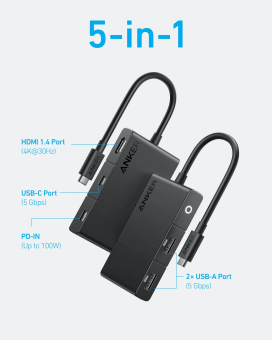 ANKER Hub 332 USB-C 5-in-1, 4K HDMI