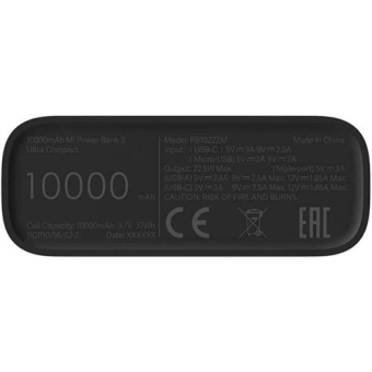 Xiaomi Mi PowerBank 3 Ultra Compact 10000mAh Black (BHR4412GL)