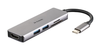 D-Link 5-in-1 USB-C Docking Station με HDMI 4K & SD/MSD Ασημί (DUB-M530)