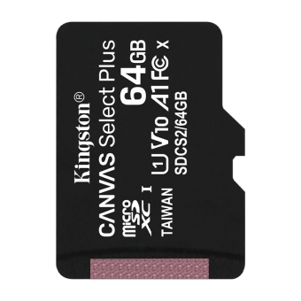 KINGSTON Memory Card MicroSD SDCS2/64GBSP, Class 10, no SD Adapter