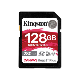 KINGSTON Memory Card Secure Digital SDR2V6/128GB Canvas React Plus V60 SD