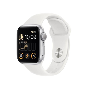 Apple Watch SE GPS 40mm Silver Aluminium Case with White Sport Band - Regular