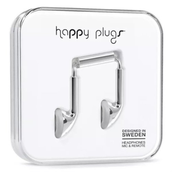 Happy Plugs Ακουστικά με Μικρόφωνο & Remote - Silver