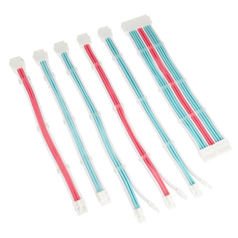 Kolink Core Adept Braided Cable Extension Kit – Brilliant White/Neon Blue/Pure Pink